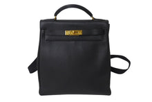 画像をギャラリービューアに読み込む, HERMES エルメス ケリーアドGM リュックサック バッグパック トゴ ブラック ゴールド金具 美品 中古 4b001273