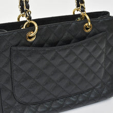 画像をギャラリービューアに読み込む, 極美品 CHANEL シャネル チェーントートバッグ GST ブラック キャビアスキン A50995 ココマーク ブラック ゴールド金具 中古 4a001276