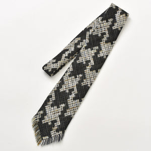 極美品 CHANEL シャネル ロングコート P25956W03546 サイズ50 ネクタイ ココマーク ツイード ブラウン ブラック ホワイト 中古 4b012766