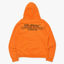 Load image into Gallery viewer, CHROME HEARTS × OFF-WHITE クロムハーツ × オフホワイト 18SS スクロールロゴ プルオーバーフーディー オレンジ サイズS 中古 4b010604