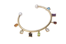 画像をギャラリービューアに読み込む, Bijou de M ビジュードエム Color Stone Bangle カラーストーンバングル 重量約11.1g シルバ−925 GP マルチカラーストーン 美品 中古 4b001296