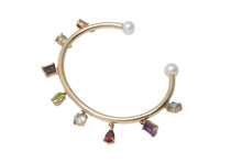 画像をギャラリービューアに読み込む, Bijou de M ビジュードエム Color Stone Bangle カラーストーンバングル 重量約11.1g シルバ−925 GP マルチカラーストーン 美品 中古 4b001296