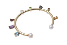 画像をギャラリービューアに読み込む, Bijou de M ビジュードエム Color Stone Bangle カラーストーンバングル 重量約11.1g シルバ−925 GP マルチカラーストーン 美品 中古 4b001296