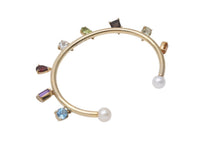 画像をギャラリービューアに読み込む, Bijou de M ビジュードエム Color Stone Bangle カラーストーンバングル 重量約11.1g シルバ−925 GP マルチカラーストーン 美品 中古 4b001296