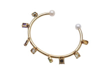 画像をギャラリービューアに読み込む, Bijou de M ビジュードエム Color Stone Bangle カラーストーンバングル 重量約11.1g シルバ−925 GP マルチカラーストーン 美品 中古 4b001296