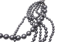 Load image into Gallery viewer, CHANEL シャネル 6連 パールネックレス A14C刻印 ココマーク メタリック フェイクパール グレー ブラック系 美品 中古 4b001298