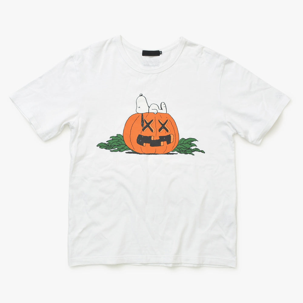 OriginalFake × KAWS オリジナルフェイク × カウズ T-Shirt ホワイト オレンジ コットン100% 美品 中古 4a001299