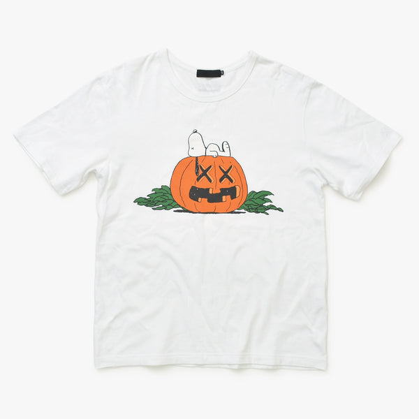 OriginalFake × KAWS オリジナルフェイク × カウズ T-Shirt ホワイト オレンジ コットン100% 美品 中古 4a001299
