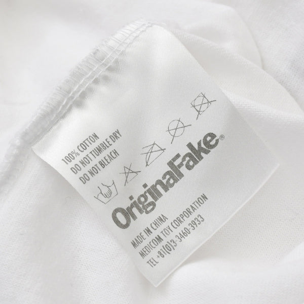OriginalFake × KAWS オリジナルフェイク × カウズ T-Shirt ホワイト オレンジ コットン100% 美品 中古 4a001299