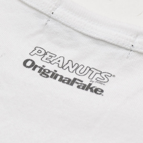 OriginalFake × KAWS オリジナルフェイク × カウズ T-Shirt ホワイト オレンジ コットン100% 美品 中古 4a001299