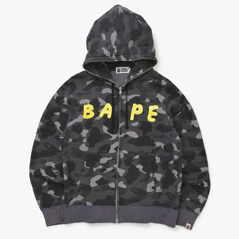 A BATHING APE アベイシングエイプ KITH キース コラボ パーカー ブラック サイズL プリント ベイプ 美品 中古 4a001301