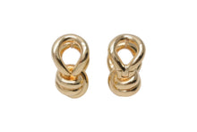 Load image into Gallery viewer, 極美品 BOTTEGAVENETA ボッテガヴェネタ ノット フープピアス 815945VAHU08120 重量約17.3g Ag925刻印 シルバ−925 GP 中古 4b001301