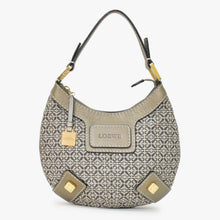 Load image into Gallery viewer, [USED/中古]LOEWE ロエベ ショルダーバッグ シルバー キャンバス レザー ゴールド金具 Bランク 中古 4b013018