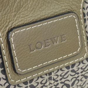 [USED/中古]LOEWE ロエベ ショルダーバッグ シルバー キャンバス レザー ゴールド金具 Bランク 中古 4b013018