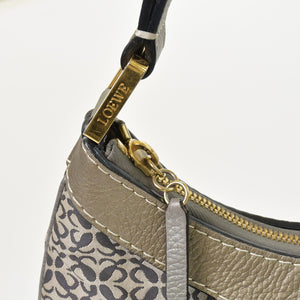 [USED/中古]LOEWE ロエベ ショルダーバッグ シルバー キャンバス レザー ゴールド金具 Bランク 中古 4b013018