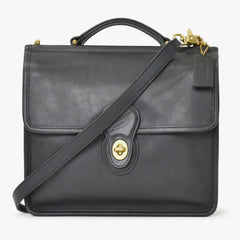 COACH コーチ メトロポリタン ウィリス 2WAY ショルダーバッグ 9927 ブラック カーフ ゴールド金具 美品 中古 4b013034