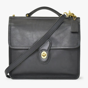 COACH コーチ メトロポリタン ウィリス 2WAY ショルダーバッグ 9927 ブラック カーフ ゴールド金具 美品 中古 4b013034