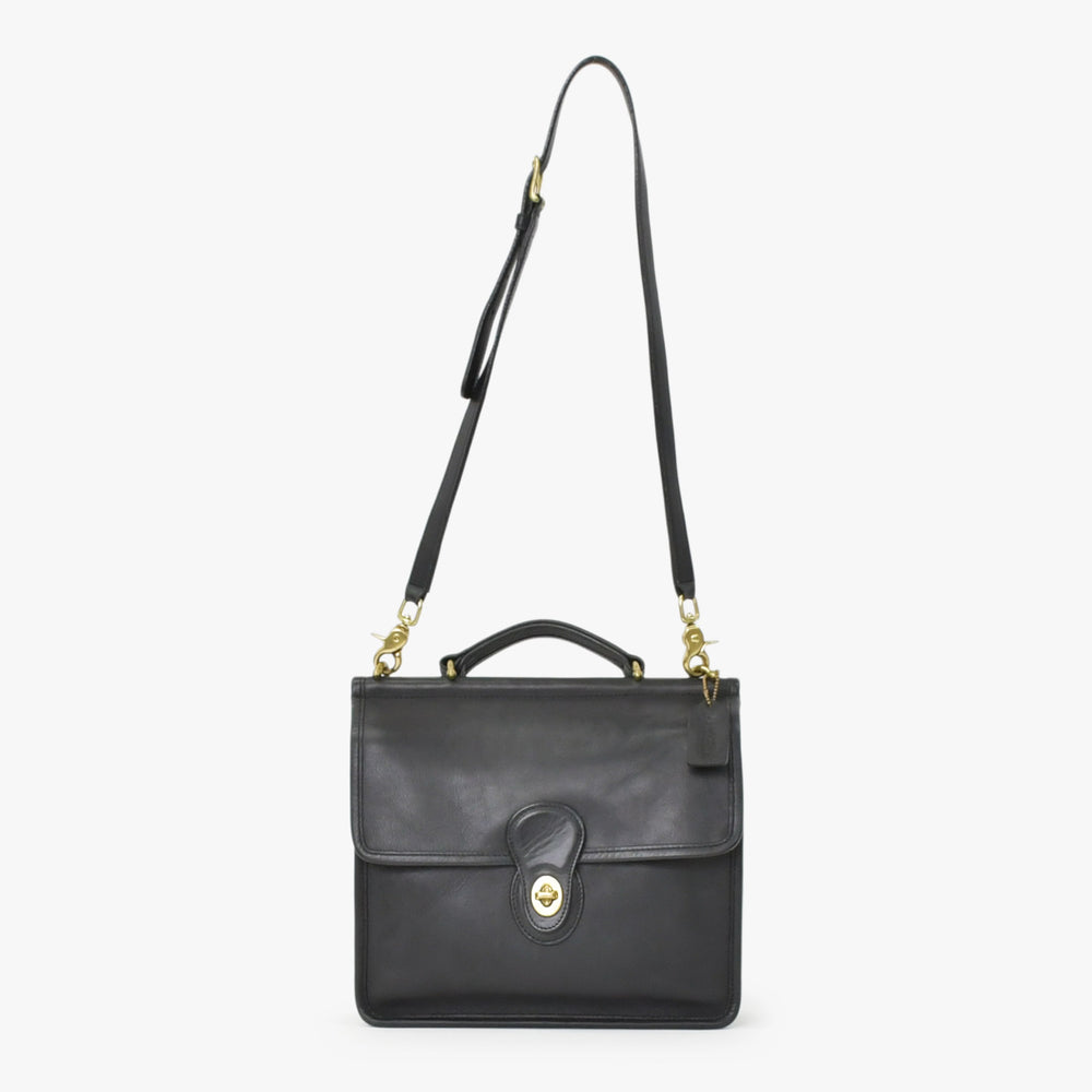 COACH コーチ メトロポリタン ウィリス 2WAY ショルダーバッグ 9927 ブラック カーフ ゴールド金具 美品 中古 4b013034