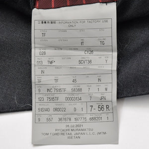 TOM FORD トムフォード パンツ ベスト セットアップ OR0022 61004Z グレー ファブリック サイズ7-52R 美品 中古 4b012704