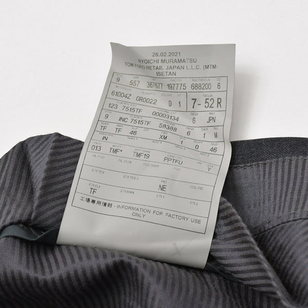 TOM FORD トムフォード パンツ ベスト セットアップ OR0022 61004Z グレー ファブリック サイズ7-52R 美品 中古 4b012704