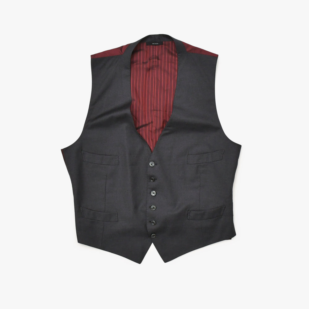 TOM FORD トムフォード パンツ ベスト セットアップ OR0022 61004Z グレー ファブリック サイズ7-52R 美品 中古 4b012704