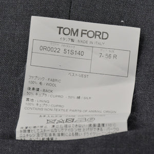 TOM FORD トムフォード パンツ ベスト セットアップ OR0022 61004Z グレー ファブリック サイズ7-52R 美品 中古 4b012704