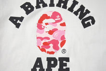 画像をギャラリービューアに読み込む, A BATHING APE アベイシングエイプ 半袖Tシャツ サイズ レディースS ピンクカモ ホワイト コットン ベイプ 美品 中古 4b001331