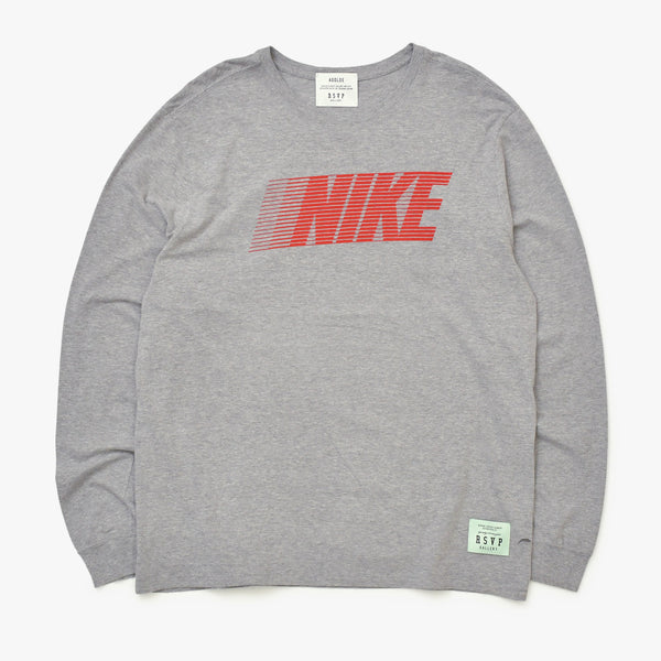 RSVP アールエスヴィーピー VINTAGE ヴィンテージ 90's ナイキ 長袖Tシャツ A1036 グレー レッド プリント 美品 中古 4b013397
