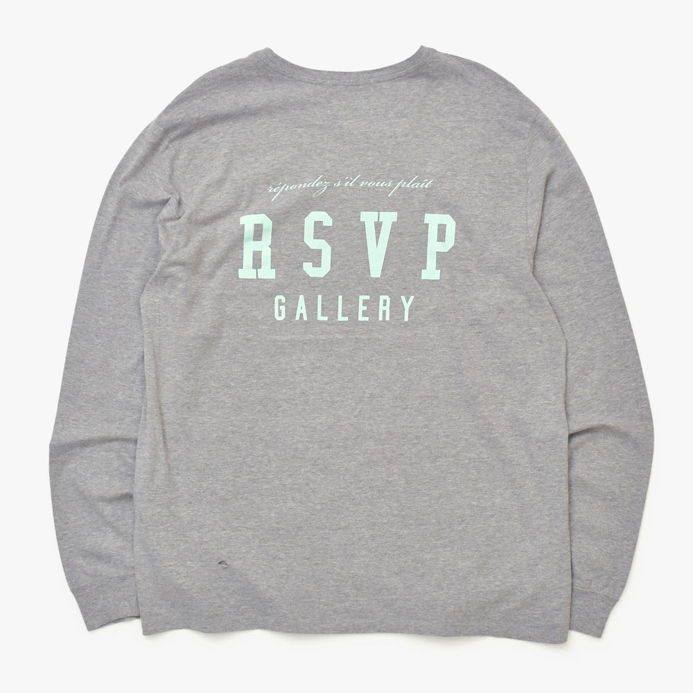RSVP アールエスヴィーピー VINTAGE ヴィンテージ 90's ナイキ 長袖Tシャツ A1036 グレー レッド プリント 美品 中古 4b013397
