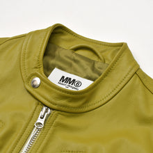 Load image into Gallery viewer, 極美品 Maison Margiela メゾン マルジェラ ZIP LEATHER JACKET レザージャケット S52AM0215 サイズ40 カーキ 中古 4b013476