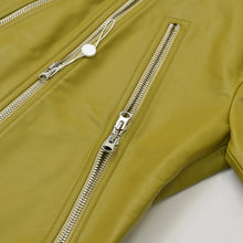 Load image into Gallery viewer, 極美品 Maison Margiela メゾン マルジェラ ZIP LEATHER JACKET レザージャケット S52AM0215 サイズ40 カーキ 中古 4b013476