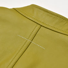 Load image into Gallery viewer, 極美品 Maison Margiela メゾン マルジェラ ZIP LEATHER JACKET レザージャケット S52AM0215 サイズ40 カーキ 中古 4b013476