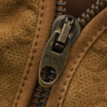 Load image into Gallery viewer, 極美品 GUCCI グッチ カーフジャケット 691063 カーフ ブラウン ジップアップ ブラック金具 中古 4b013480