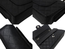 Load image into Gallery viewer, 極美品 CHANEL シャネル マトラッセ25 Wフラップ Wチェーンショルダーバッグ 6番台 ココマーク キャビアスキン ブラック シルバー金具 中古 4b001355