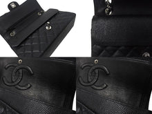 Load image into Gallery viewer, 極美品 CHANEL シャネル マトラッセ25 Wフラップ Wチェーンショルダーバッグ 6番台 ココマーク キャビアスキン ブラック シルバー金具 中古 4b001355