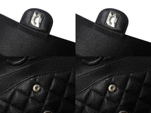 Load image into Gallery viewer, 極美品 CHANEL シャネル マトラッセ25 Wフラップ Wチェーンショルダーバッグ 6番台 ココマーク キャビアスキン ブラック シルバー金具 中古 4b001355