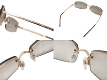 Load image into Gallery viewer, 極美品 CHANEL シャネル リムレス サングラス 4093-B c.125/13 サイズ56□16 130 ココマーク ラインストーン ブラウン ゴールド 中古 4b001356