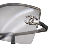 Load image into Gallery viewer, CHANEL シャネル リムレス サングラス 4092-B c.124/6I サイズ62□15 120 ココマーク ラインストーン グレー 良品 中古 4b001357