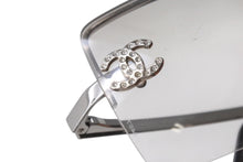 Load image into Gallery viewer, CHANEL シャネル リムレス サングラス 4092-B c.124/6I サイズ62□15 120 ココマーク ラインストーン グレー 良品 中古 4b001357
