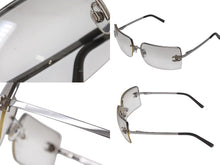 Load image into Gallery viewer, CHANEL シャネル リムレス サングラス 4092-B c.124/6I サイズ62□15 120 ココマーク ラインストーン グレー 良品 中古 4b001357