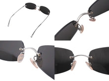 画像をギャラリービューアに読み込む, 極美品 CHANEL シャネル リムレス サングラス メガネ アイウェア ココマーク ライトグレー シルバー金具 サイズ54□19 中古 4b001358