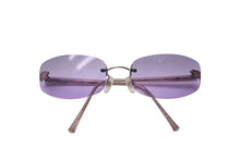 画像をギャラリービューアに読み込む, 極美品 CHANEL シャネル リムレス サングラス 4067 c.225/90 サイズ57□18 130 ココマーク パープル 中古 4b001360