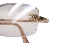 画像をギャラリービューアに読み込む, CHANEL シャネル リムレス サングラス メガネ ラインストーンココマーク 4093-B ブラウン ゴールド サイズ56□16 良品 中古 4b001361