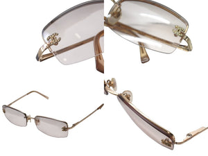 CHANEL シャネル リムレス サングラス メガネ ラインストーンココ