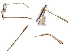 画像をギャラリービューアに読み込む, CHANEL シャネル リムレス サングラス メガネ ラインストーンココマーク 4093-B ブラウン ゴールド サイズ56□16 良品 中古 4b001361