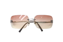 Load image into Gallery viewer, CHANEL シャネル リムレス サングラス 4017-D c.124/89 サイズ62□17 120 ココマーク ラインストーン ブラウン 美品 中古 4b001362