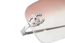 Load image into Gallery viewer, CHANEL シャネル リムレス サングラス 4017-D c.124/89 サイズ62□17 120 ココマーク ラインストーン ブラウン 美品 中古 4b001362