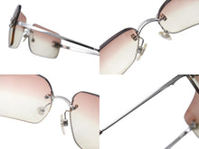 Load image into Gallery viewer, CHANEL シャネル リムレス サングラス 4017-D c.124/89 サイズ62□17 120 ココマーク ラインストーン ブラウン 美品 中古 4b001362