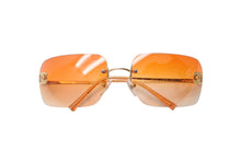 画像をギャラリービューアに読み込む, 極美品 CHANEL シャネル リムレス サングラス 4017-D c.125/56 サイズ62□17 120 ココマーク ラインストーン オレンジ グラデーション 中古 4b001363
