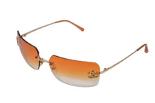 画像をギャラリービューアに読み込む, 極美品 CHANEL シャネル リムレス サングラス 4017-D c.125/56 サイズ62□17 120 ココマーク ラインストーン オレンジ グラデーション 中古 4b001363